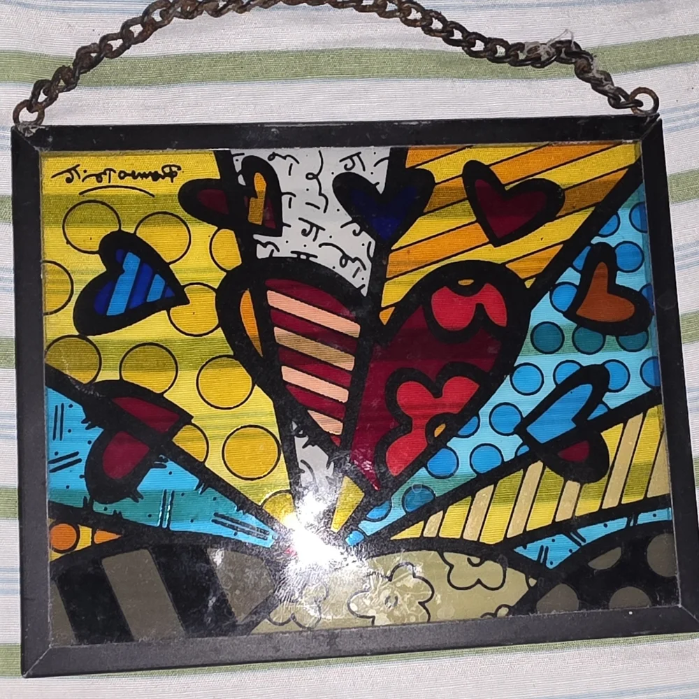 Vibrant Heart Motif Stained Glass Art - Picture 1 of 3